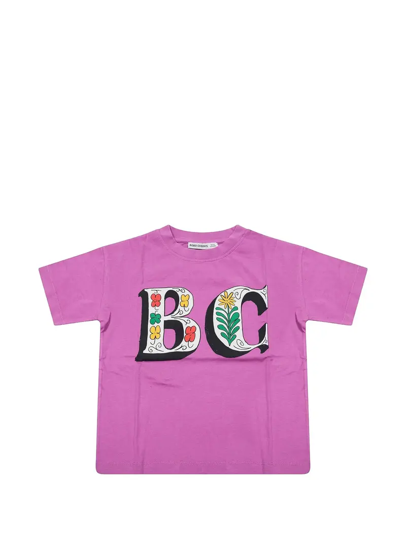 T-shirt spring letters a fiori