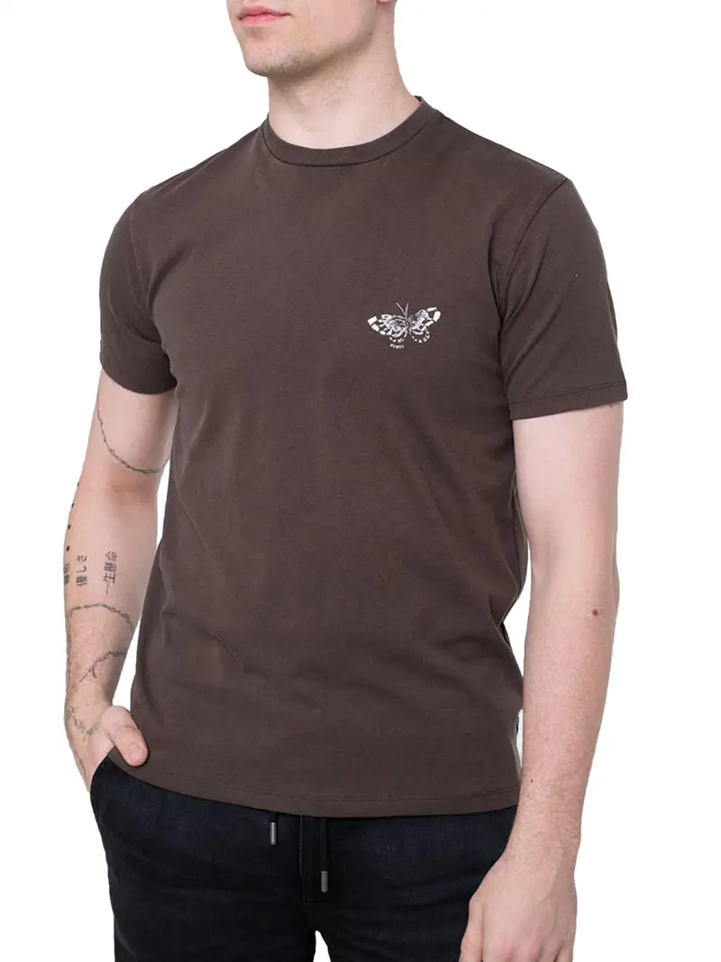 T-Shirt Ss Bsc Paradise Butt Guess - Marrone