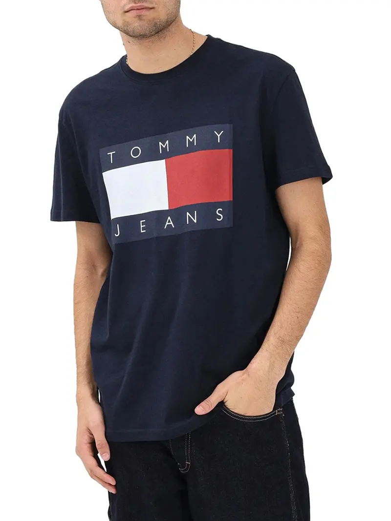 T-Shirt Tommy Hilfiger Flag Badge - Blu