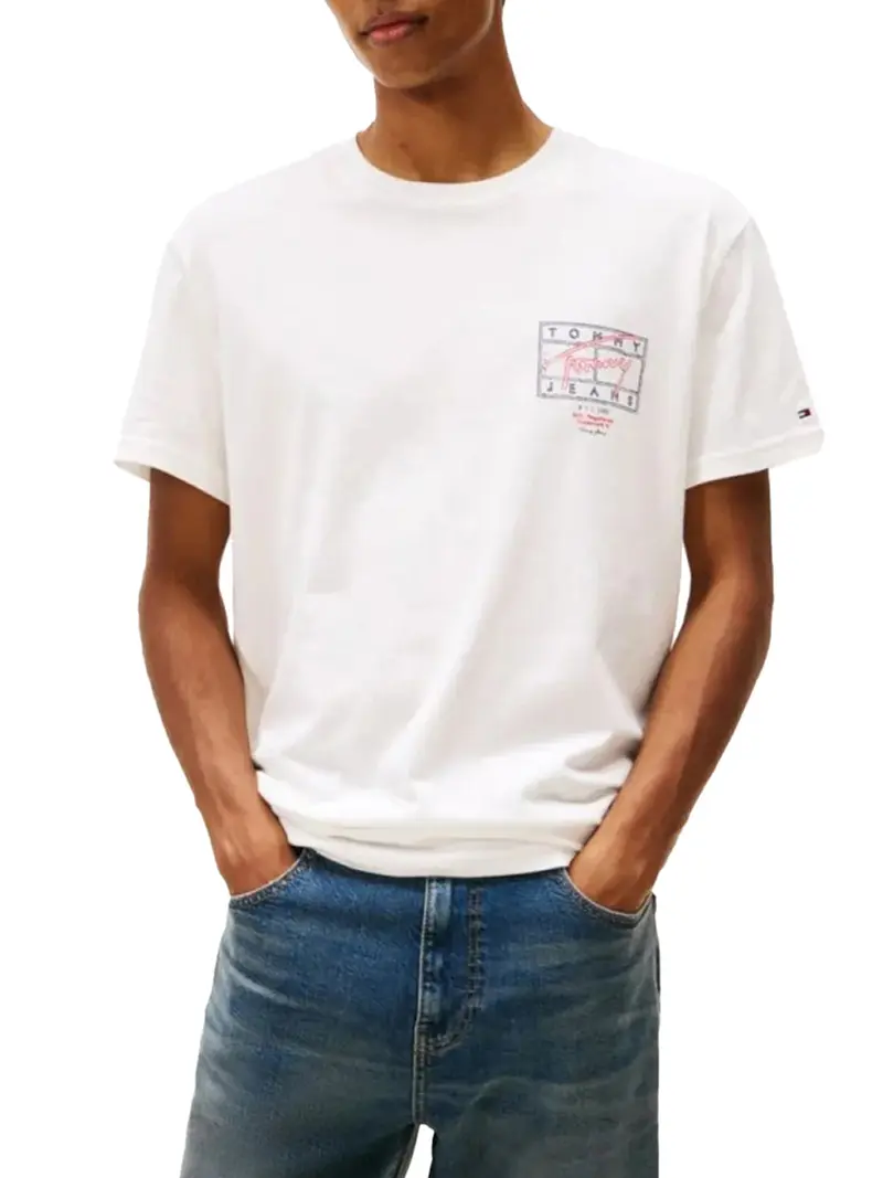 T-Shirt Tommy Hilfiger Signature Spray - Bianco/Rosso