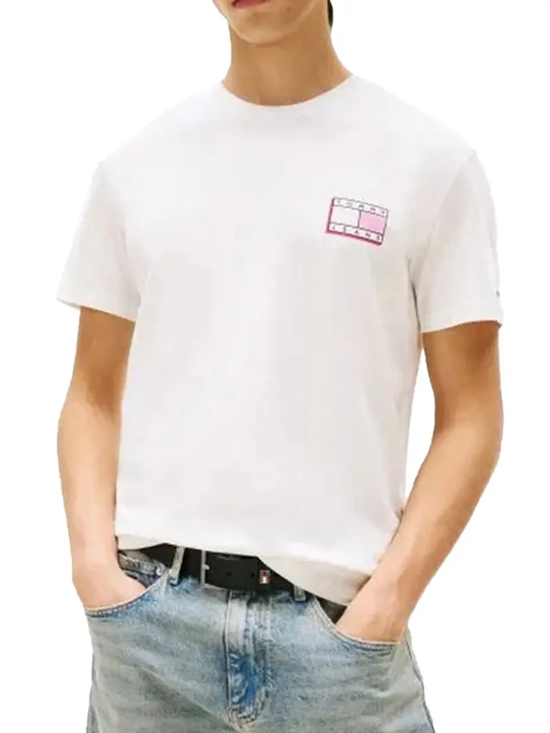 T-Shirt Tommy Hilfigier Tjm Slim Pop Color F - Bianco