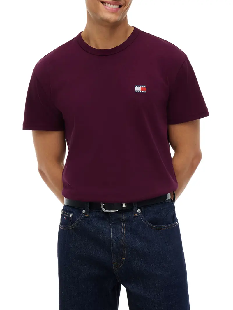 T-Shirt Tommy Jeans In Tinta Unita Bordeaux