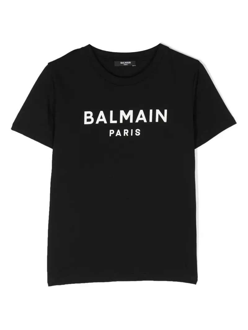 T-shrit nera per bambini con logo bianco