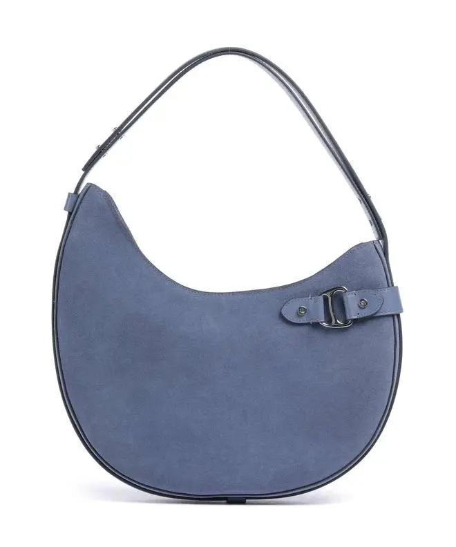 Tasha large borsa hobo pelle bovina ruvida carson blue