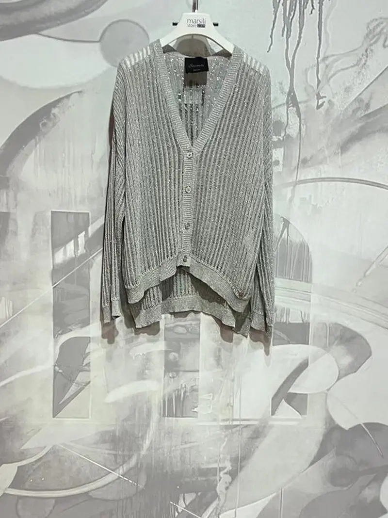 tcardigan platino in maglia