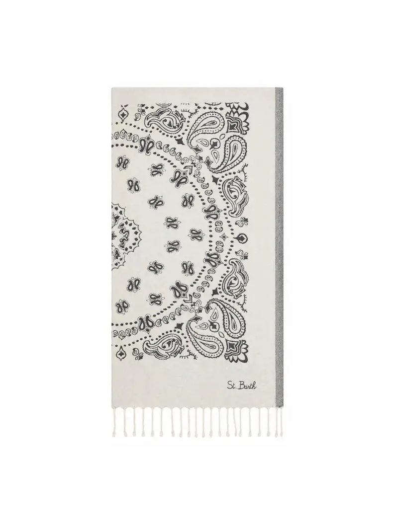 Telo mare Foutas in cotone jacquard con fantasia bandana