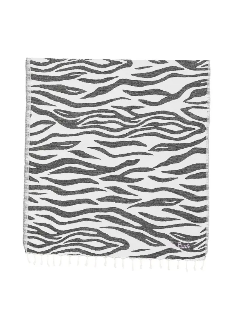 Telo mare Foutas in cotone jacquard con fantasia zebrata