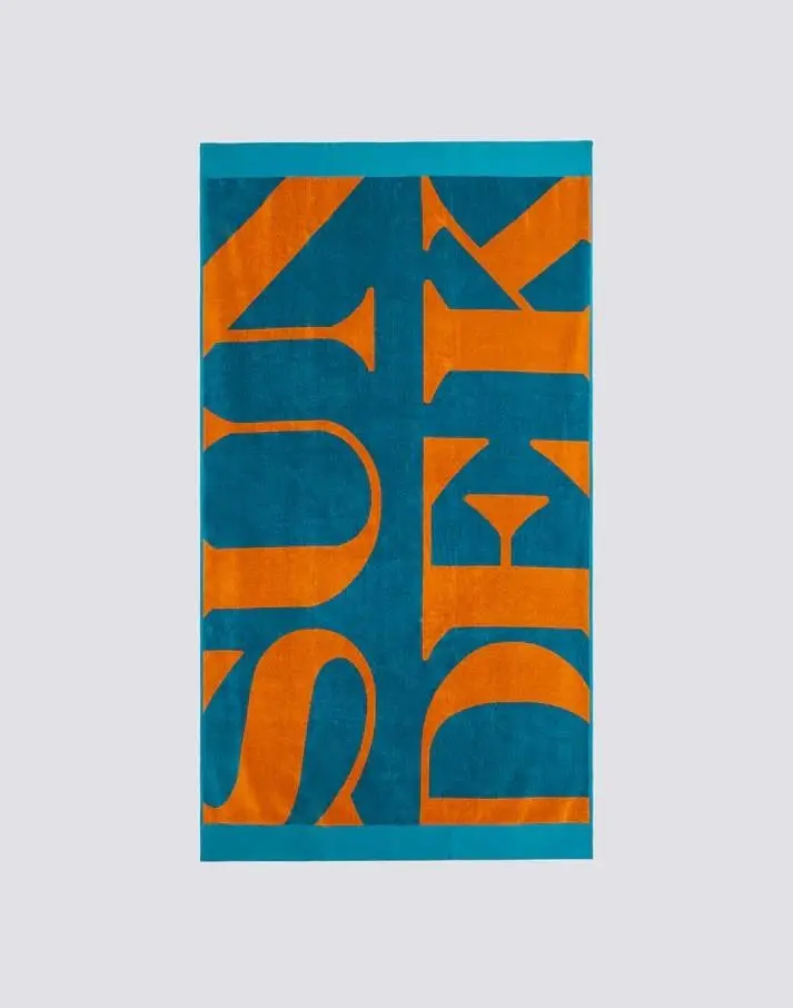 Telo mare in spugna con maxi logo