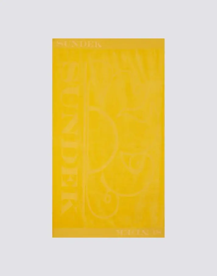 Telo mare jacquard con logo summer yellow