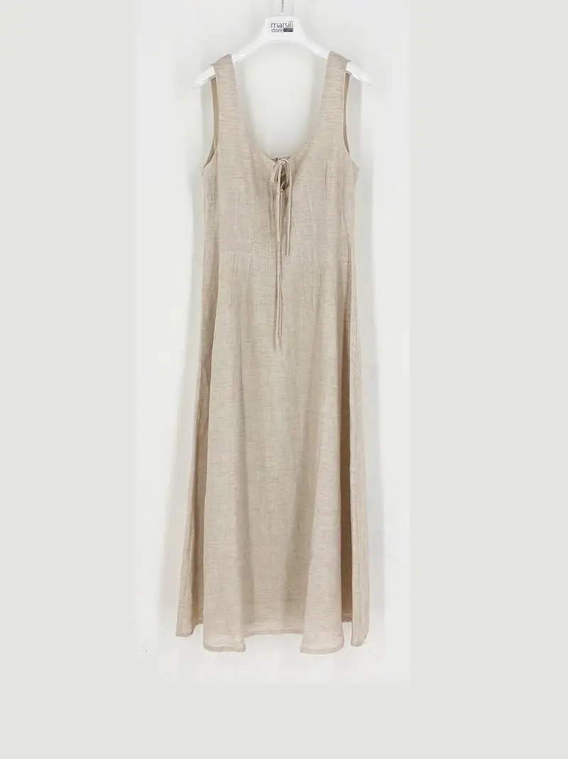 tie front pleated midi dress