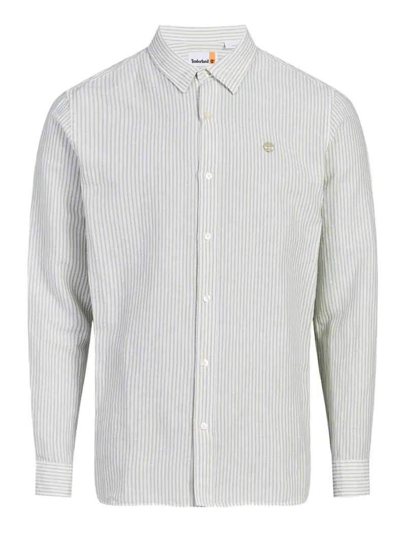 Timberland Camicia Mill Brook Linen Striped Regular - Bianco Verde