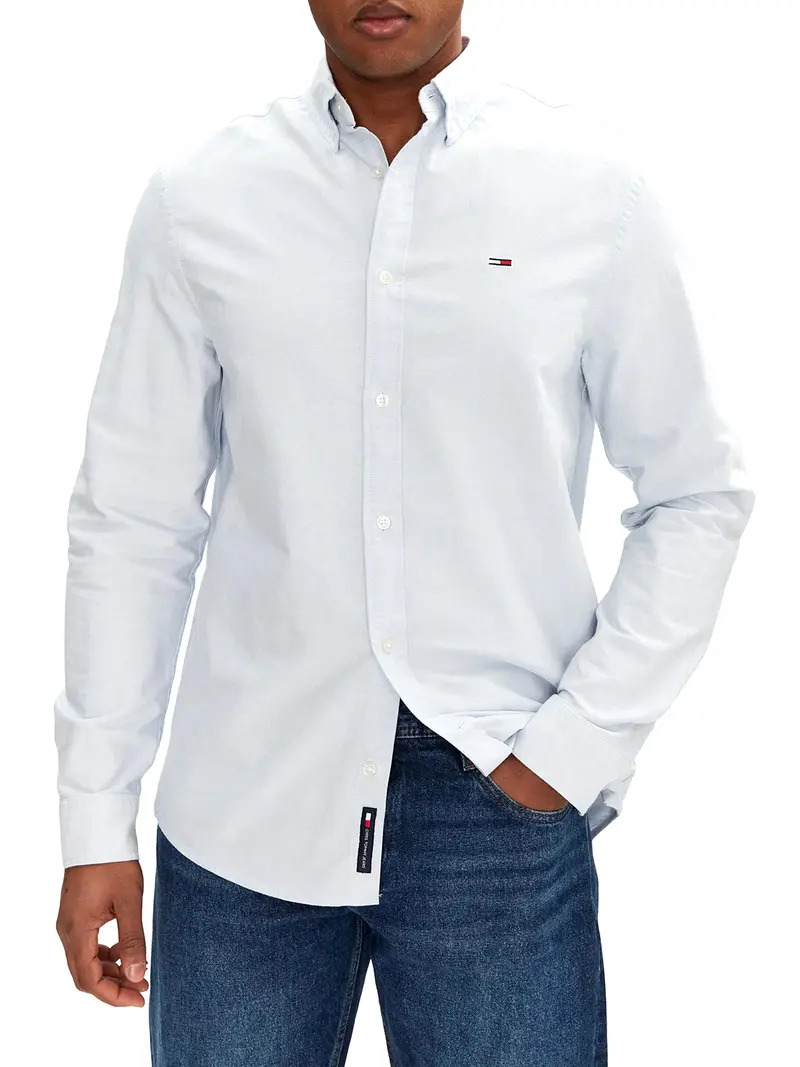 Tommy Hilfiger Camicia Tinta Unita Celeste
