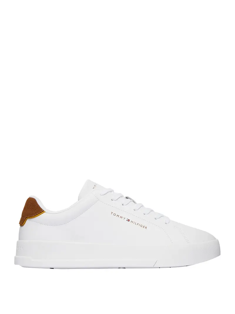 Tommy Hilfiger Sneakers Th Court Lth Detail Ess - Bianco Cognac