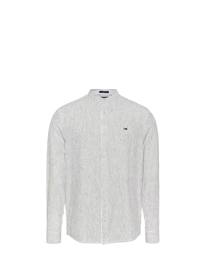 Tommy Jeans Camicia Uomo Ecru Stripes - Grigio