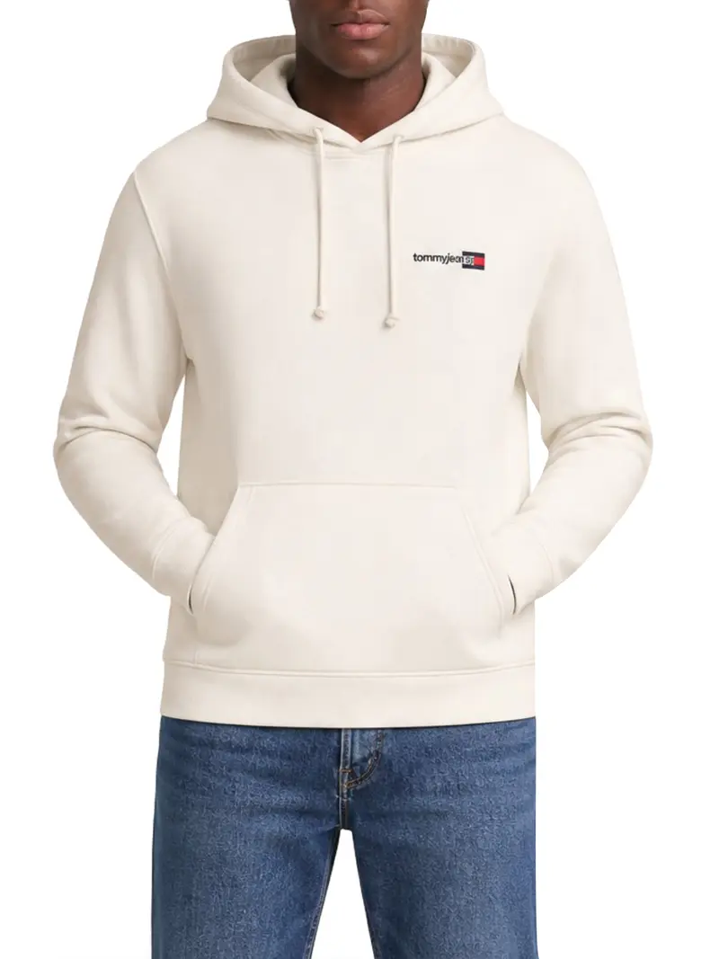 Tommy Jeans Felpa Logo Stampato Bianco