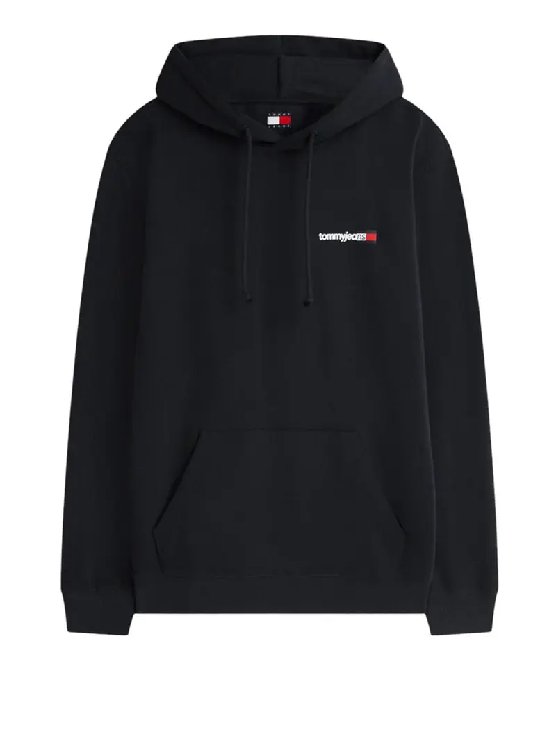 Tommy Jeans Felpa Logo Stampato Nero