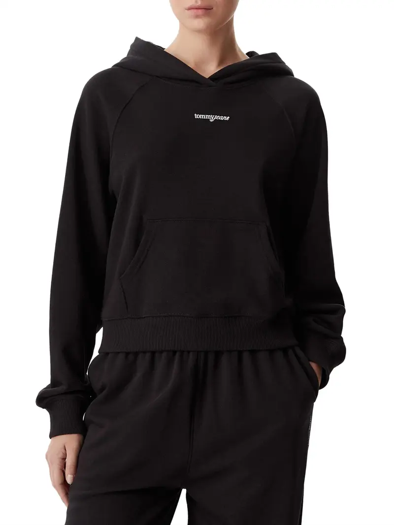 Tommy Jeans Felpa Tinta Unita Nero