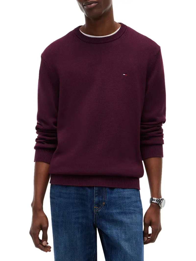 Tommy Jeans Maglia In Tinta Unita - Bordeaux