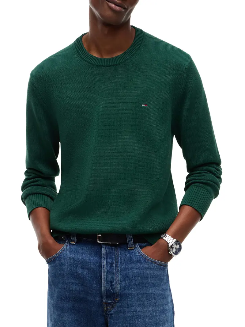 Tommy Jeans Maglia In Tinta Unita - Verde