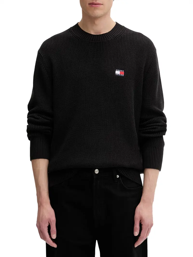 Tommy Jeans Maglia Logo Ricamato Nero