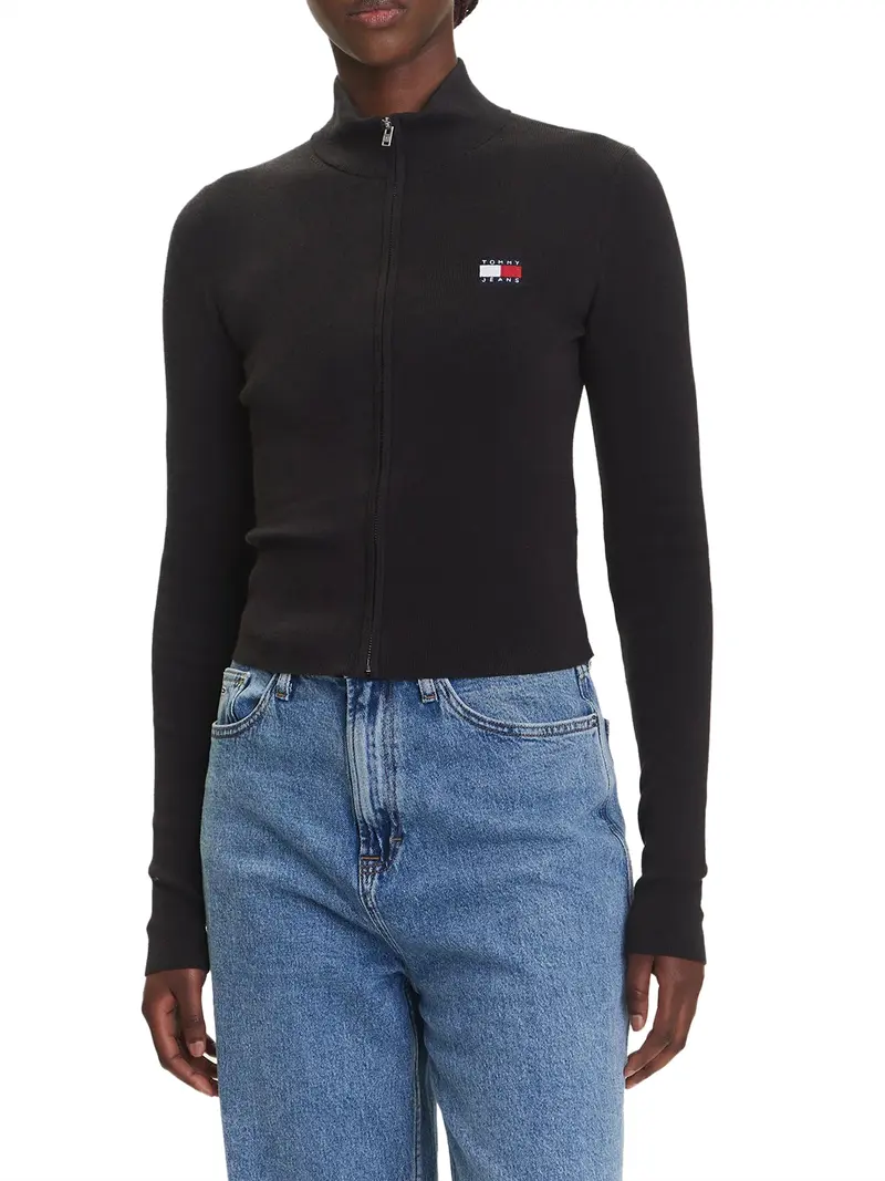 Tommy Jeans Maglia Patch Logo Frontale Nero