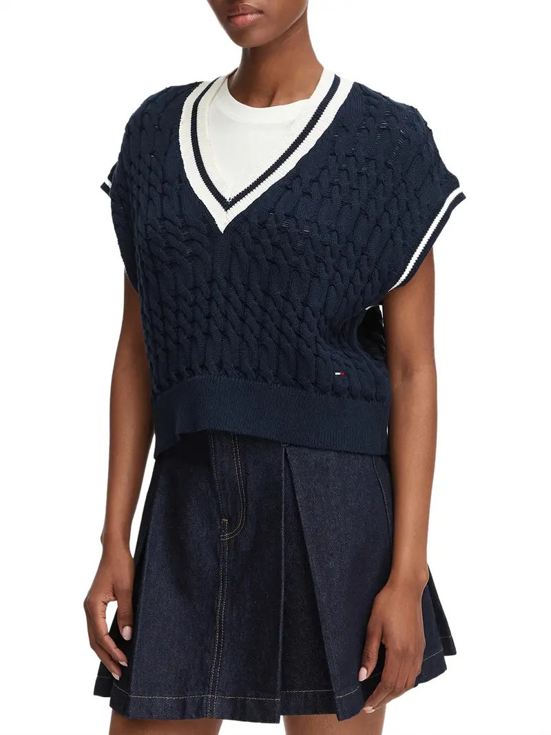 Tommy Jeans Maglia Scollo a V Navy