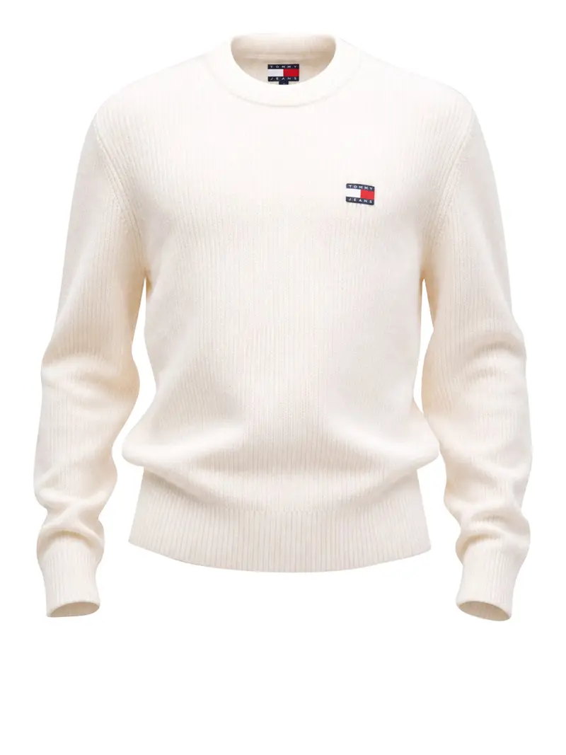 Tommy Jeans Maglione In Tinta Unita Bianco