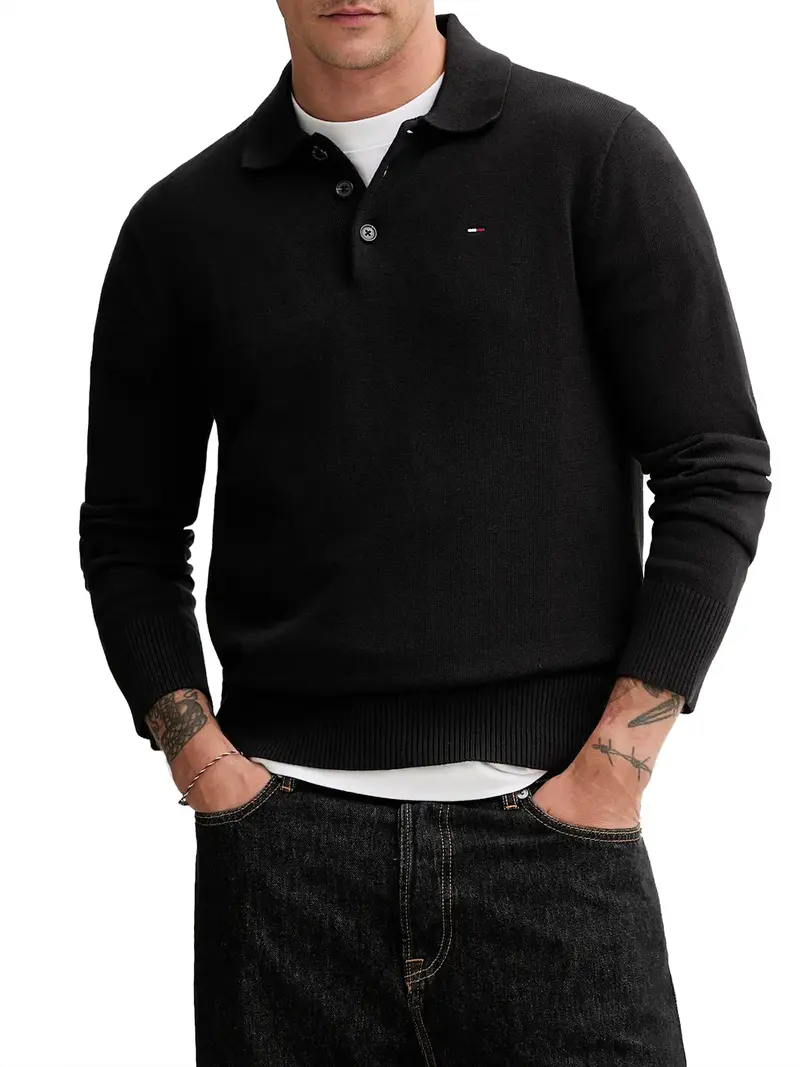 Tommy Jeans Maglione In Tinta Unita Nero
