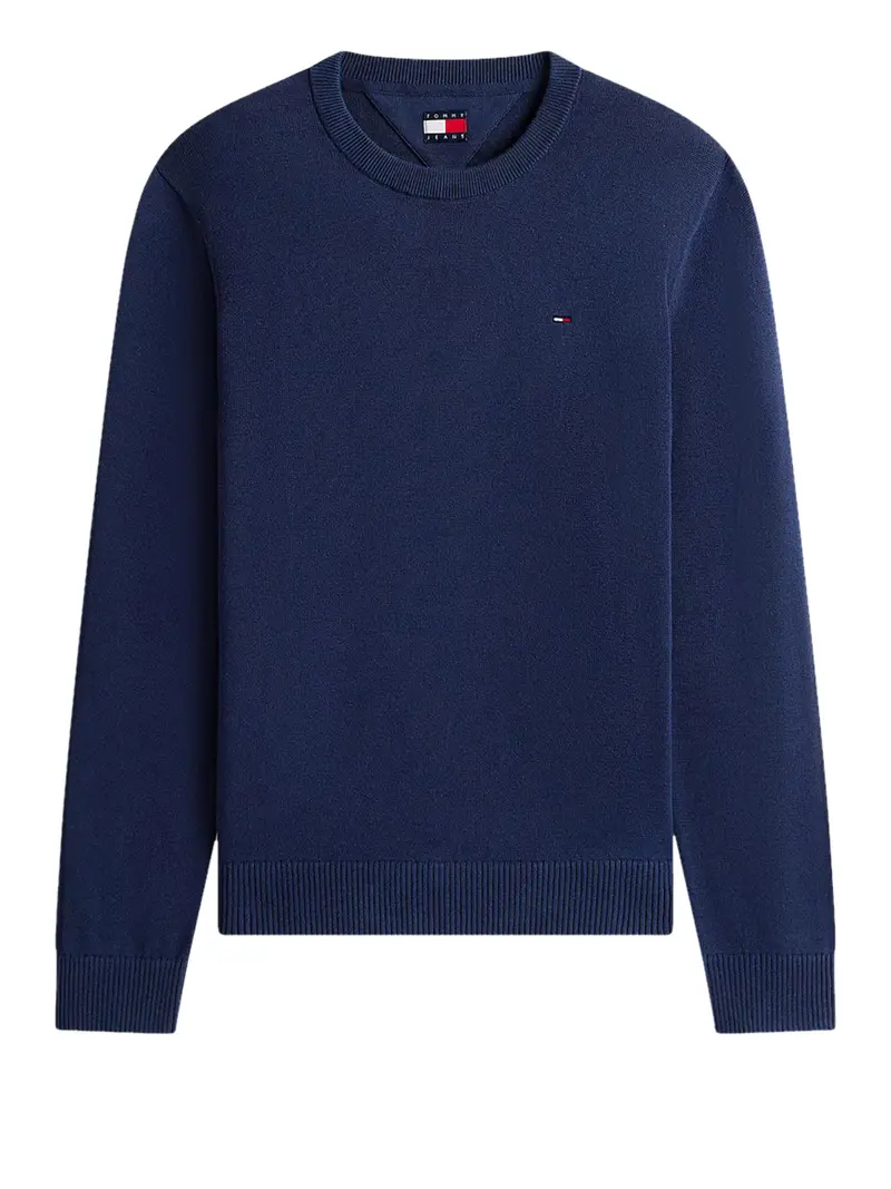 Tommy Jeans Pullover Flag Slim Fit Leggero - Navy