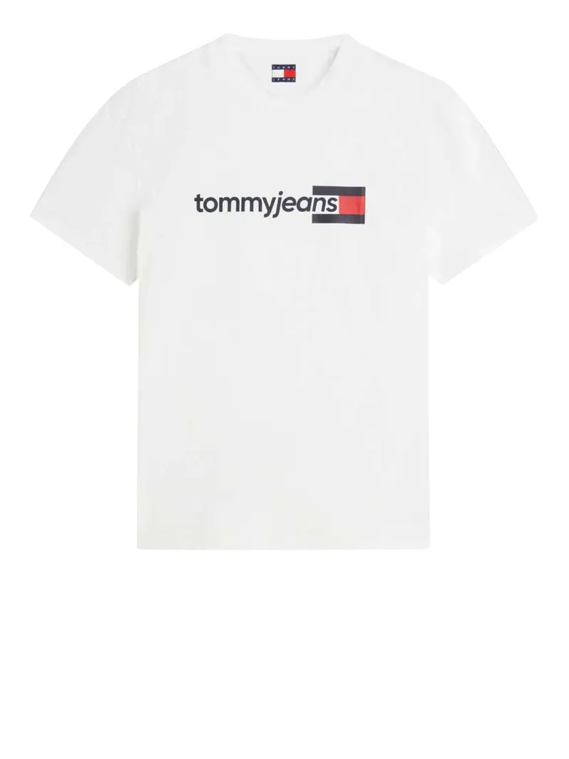 Tommy Jeans T-Shirt Logo Frontale Bianco
