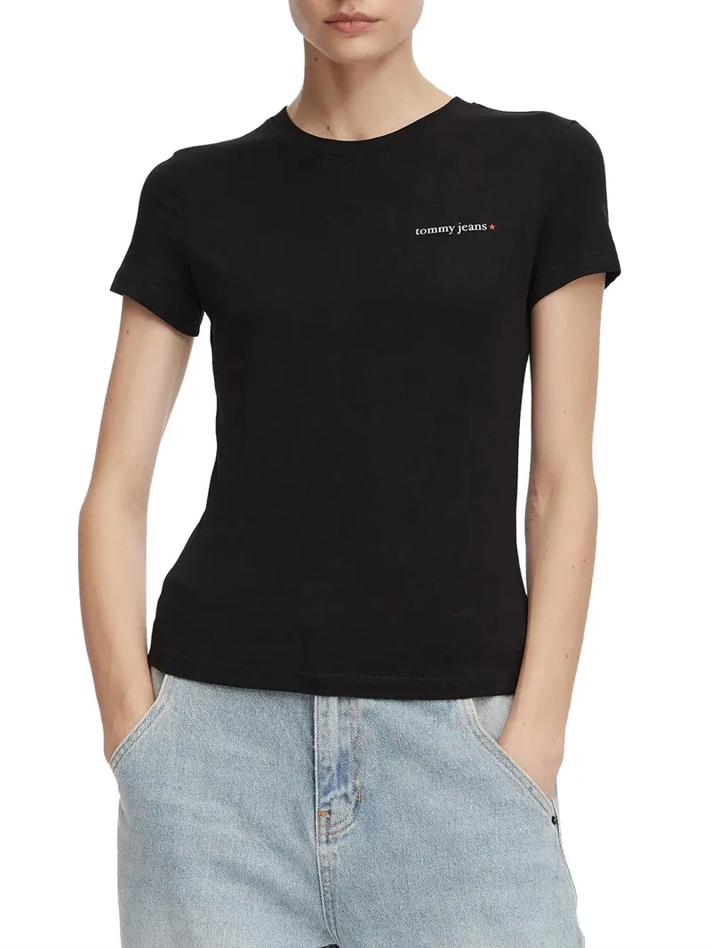 Tommy Jeans T-Shirt Logo Frontale Nero