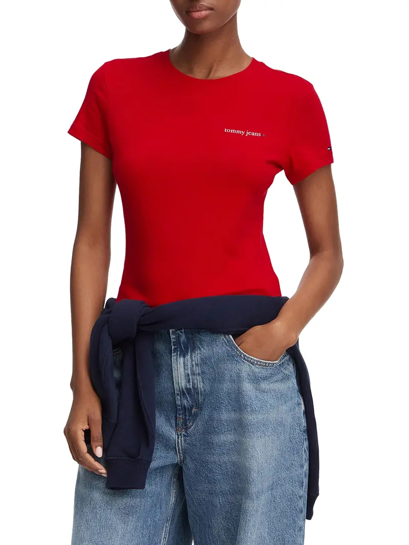 Tommy Jeans T-Shirt Logo Frontale Rosso