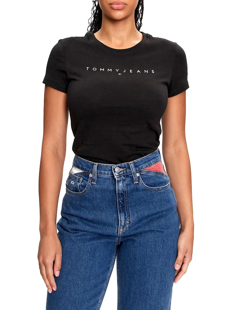 Tommy Jeans T-Shirt Slim Linear Tee - Nero