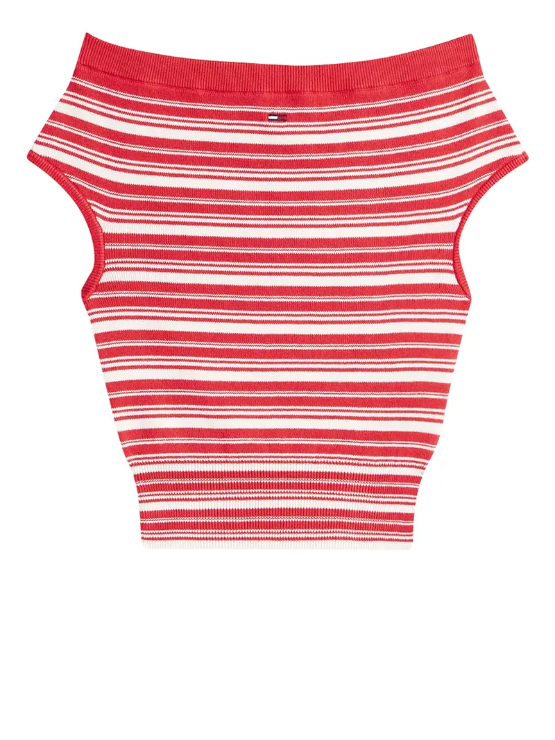 Tommy Jeans Top Off Shoulder - Rosso