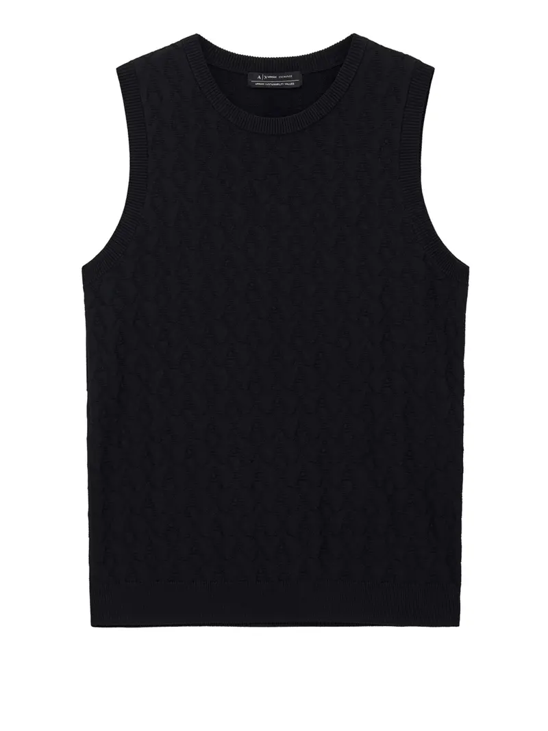 Top Armani Exchange Monogram Nero
