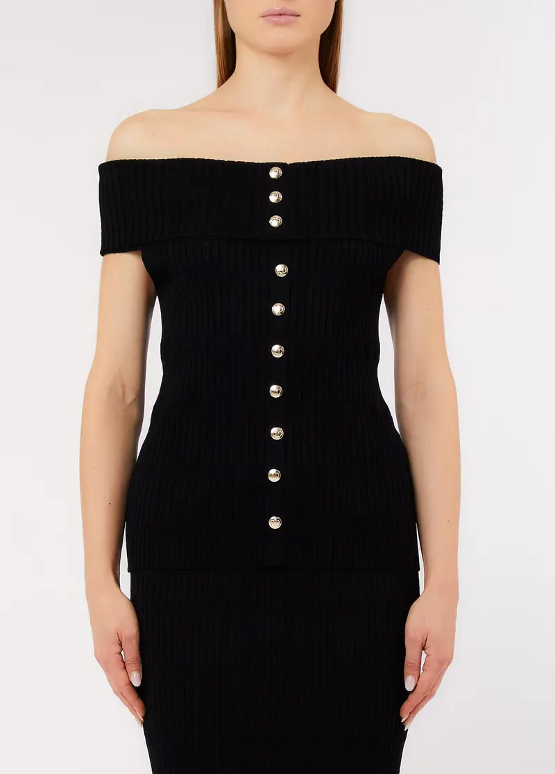 Top bardot in maglia