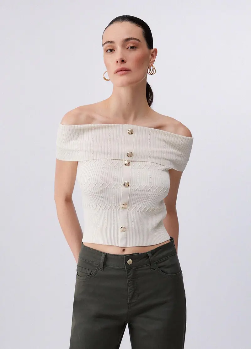 Top bardot in maglia