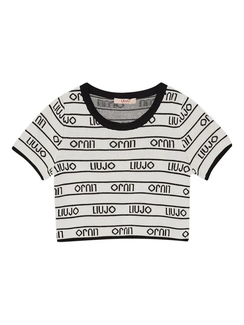 Top bianco/nero per bambina