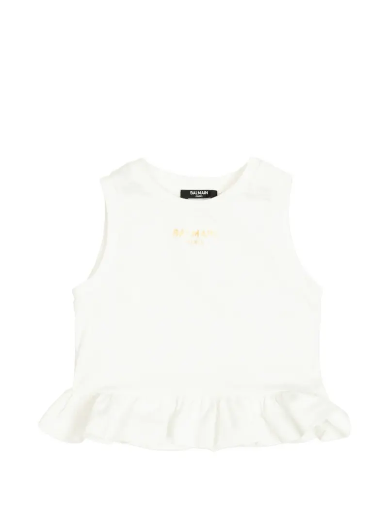 Top bianco sporco per bambina