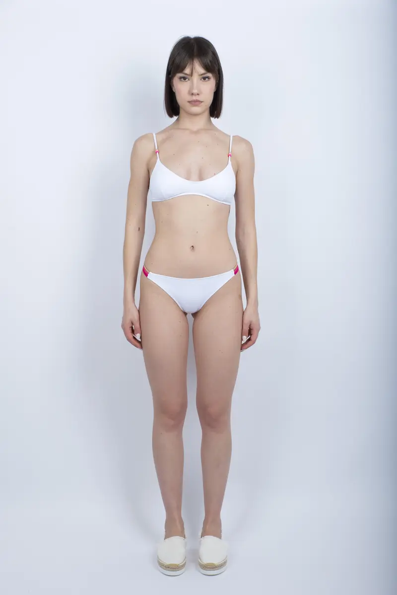 Top bralette e slip brasiliana bianco