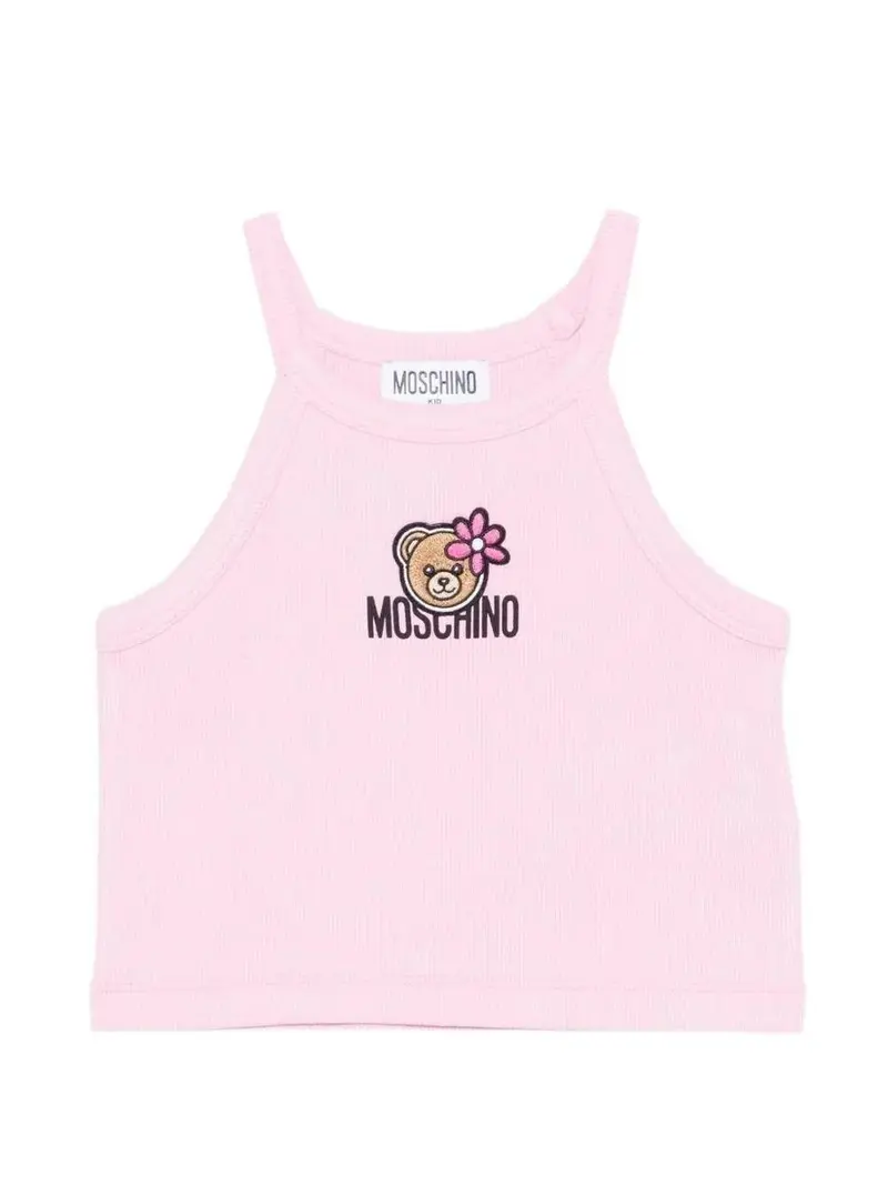 Top con stampa Teddy Bear con fiore
