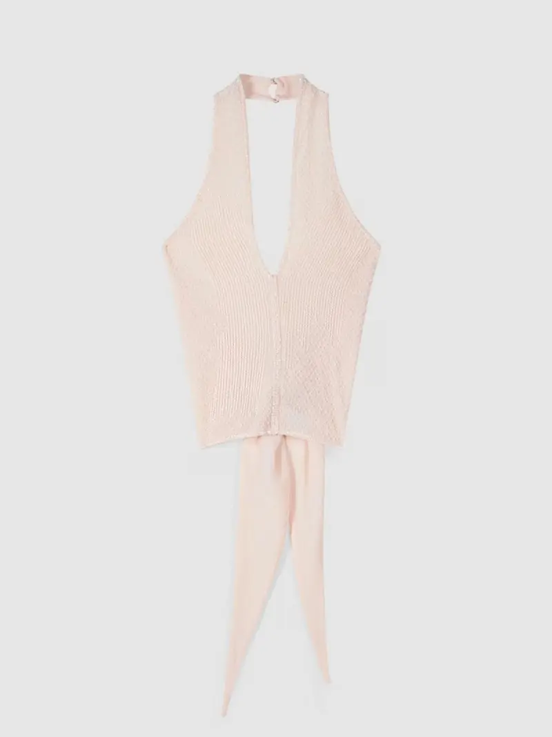top foulard perline