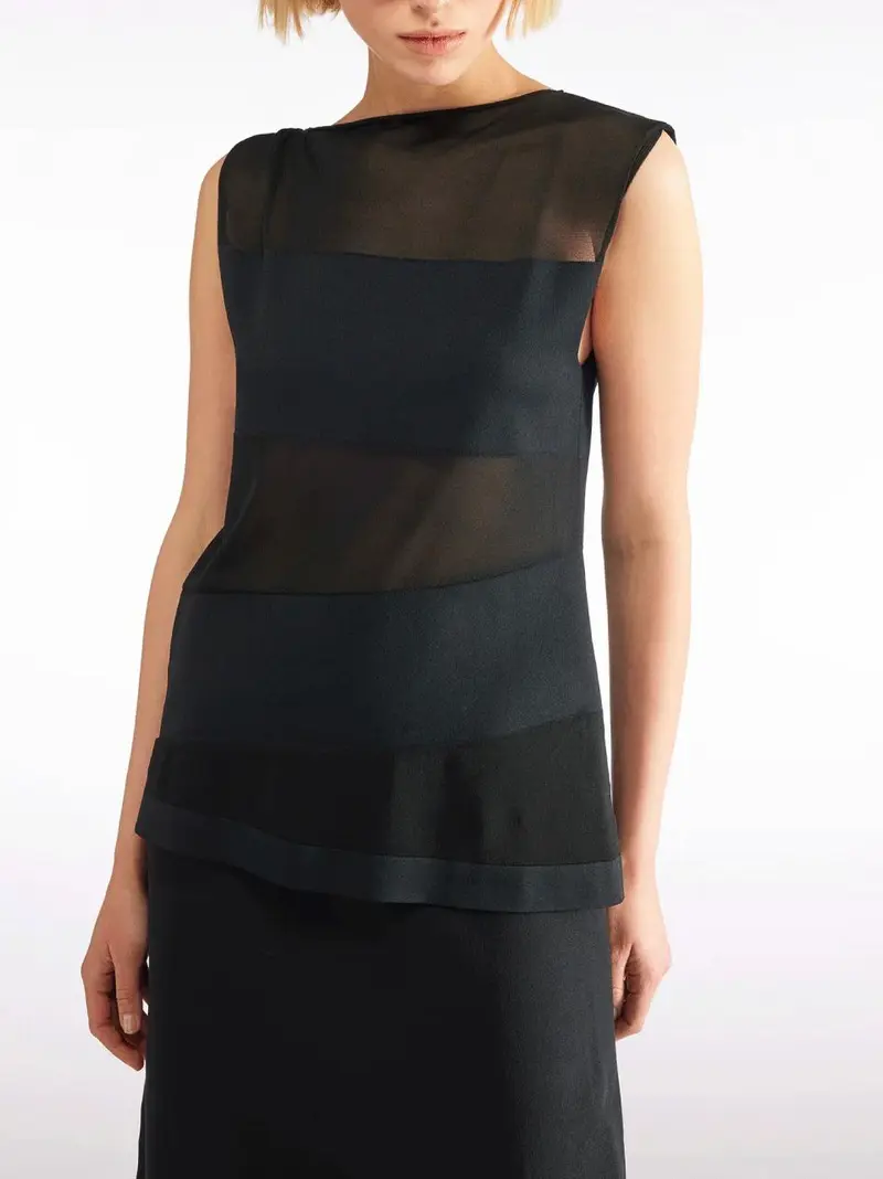 top in maglia a voile