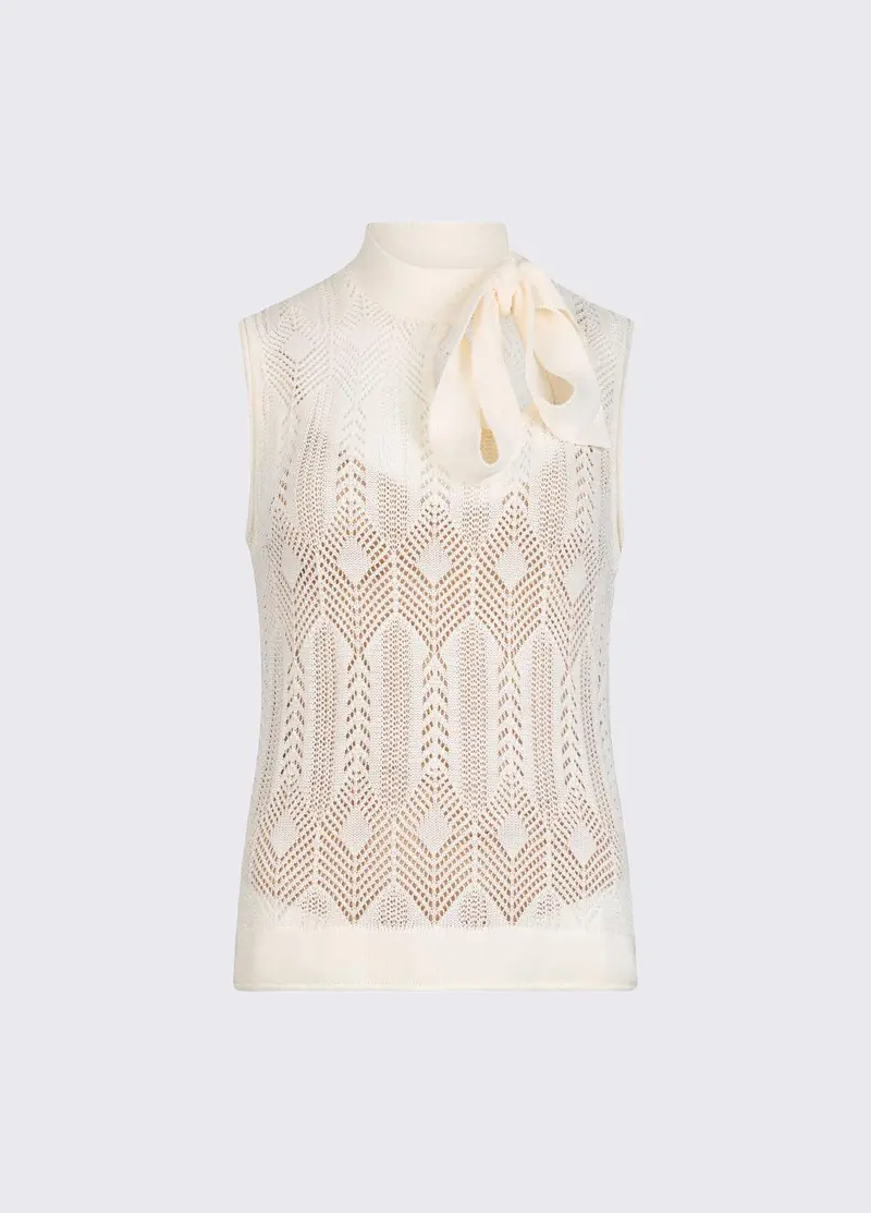 Top in maglia con fiocco