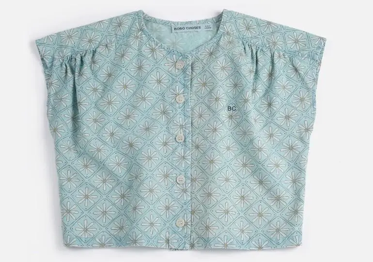Top in tessuto con motivo daisy mosaic all over