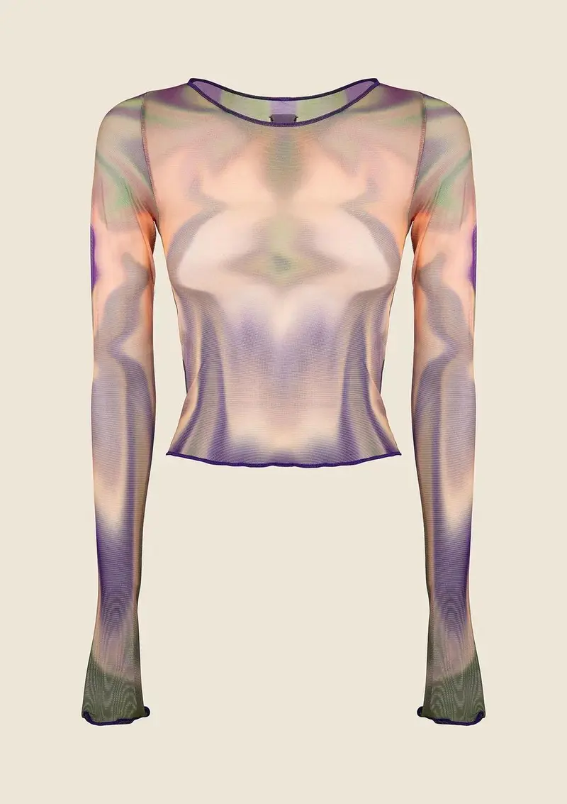 Top Manica Lunga Donna Fantasia