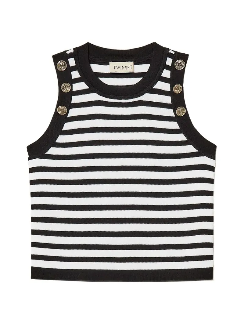 Top nero/bianco per bambina