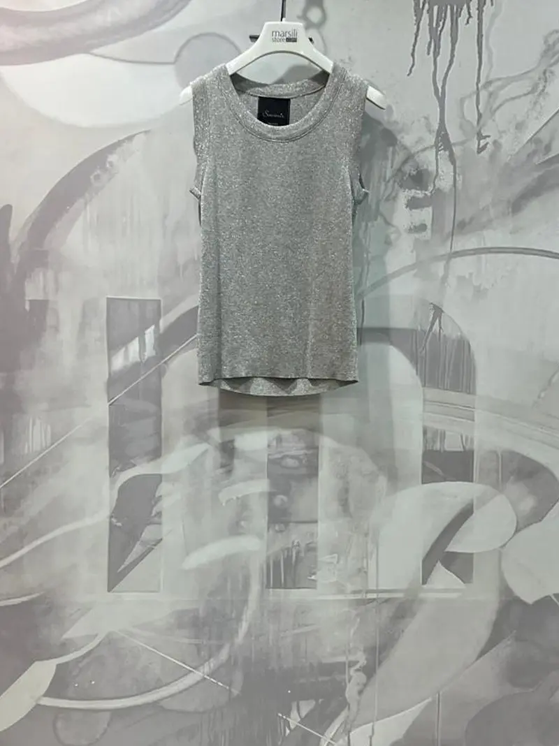 top platino in maglia
