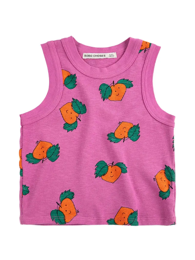 Top tangerine con stampa