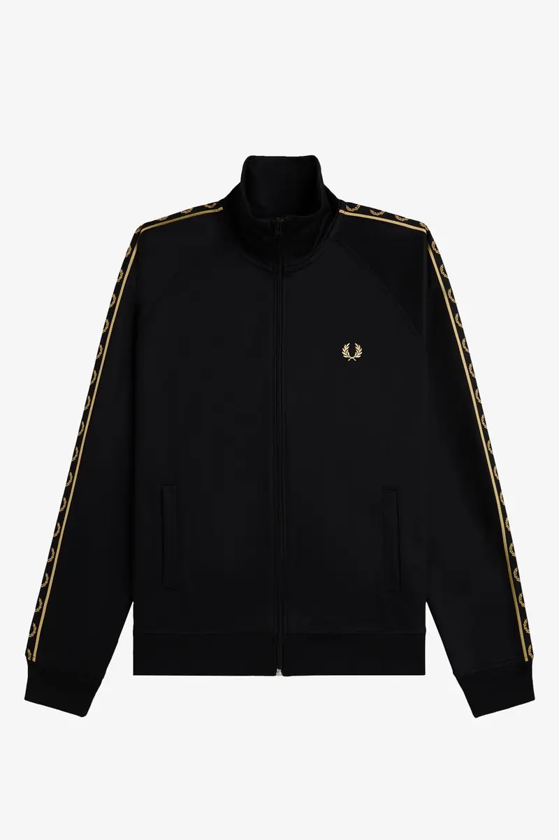 Track jacket con fettuccia a contrasto